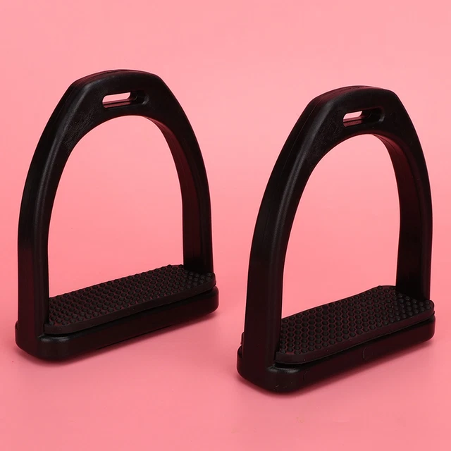 2 Pcs High Strength Plastics Stirrups With Black Non-slip Rubber Pad Horse T Sd0