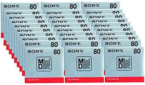 【NEW】MDW80T Lot 30 Sony MD Minidisc 80 Minutes Recordable Blank Media Mini D