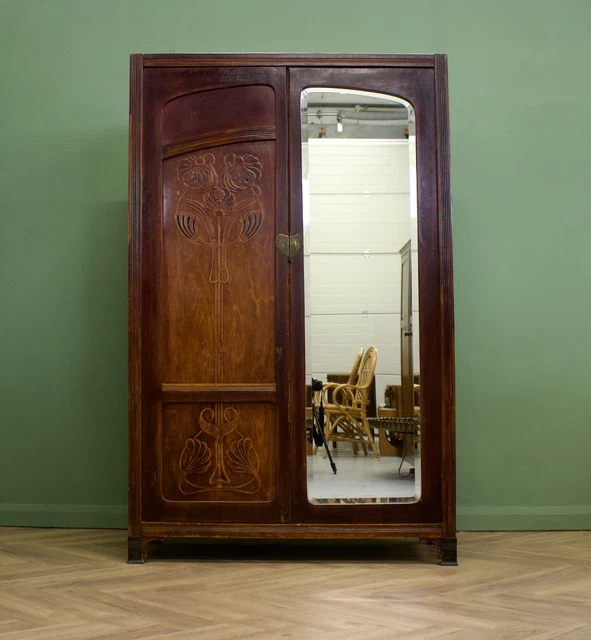 DELIVERY £90 Antique Vintage J & J Kohn Austrian Art Nouveau Wardrobe