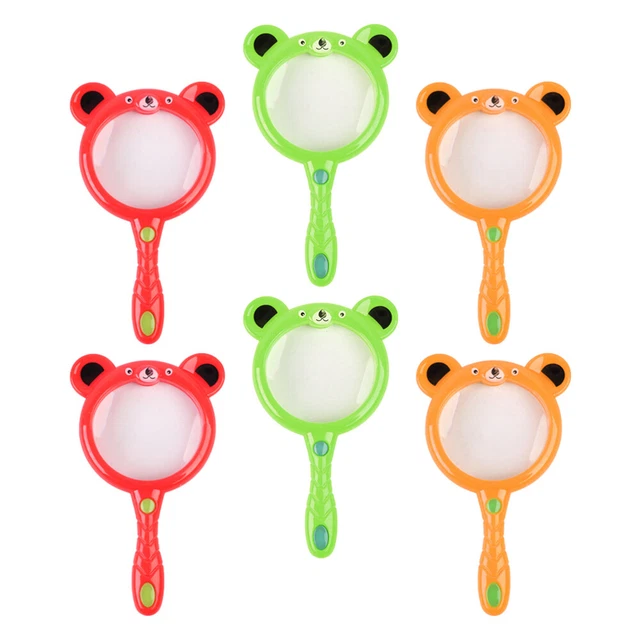 6 pezzi lente d'ingrandimento portatile cartone animato lente d'ingrandimento portatile colore casuale