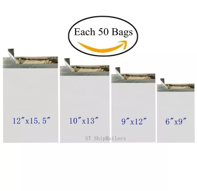 200 Poly Mailers Envelope ~ 4 Sizes ~ Self-Sealing Shipping Bags-ST ShipMailers