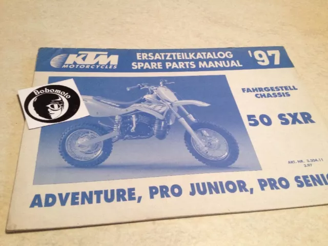 KTM 50 SXR 97 chassis cadre spare parts list pièce détachée Adventure Junior pro