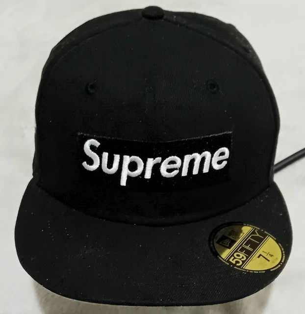 FW22 WEEK 7 SUPREME MONEY BOX LOGO NEW ERA BLACK 7 1/4 57.7