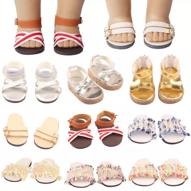 Fit 18Inch/43cm Mini Sandals Doll Shoes Dollhouse Accessories Beach Slippers
