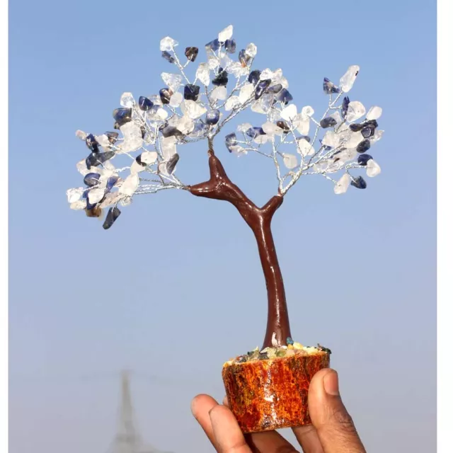 150 + Lapis Lazuli + Cristal Quartz Pierres Précieuses Argent de Branches Bonsaï