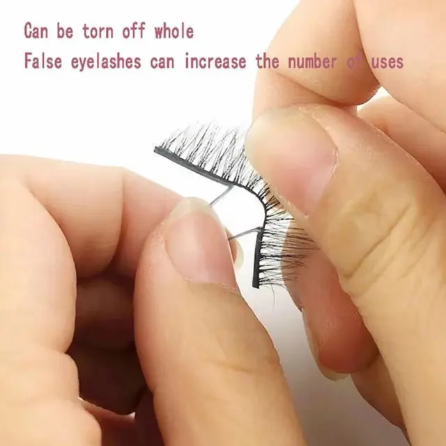 Reusable Self Adhesive No Glue Eyelash Strip With Glue Eyelashes Fals e T2M3