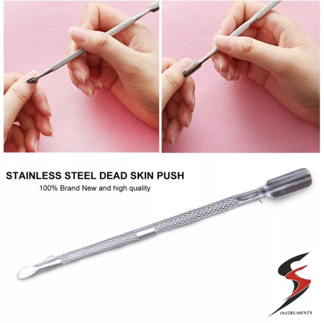 Cuticle Pusher Stainless Steel Nail Polish Care Cleaning Best Scrapper Tool 1 PC