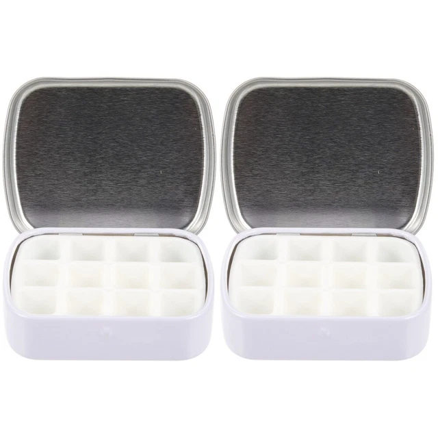 2 Sets leerer Aquarellform tragbare Reisepalettenpaletten Box Aquarell Pigment