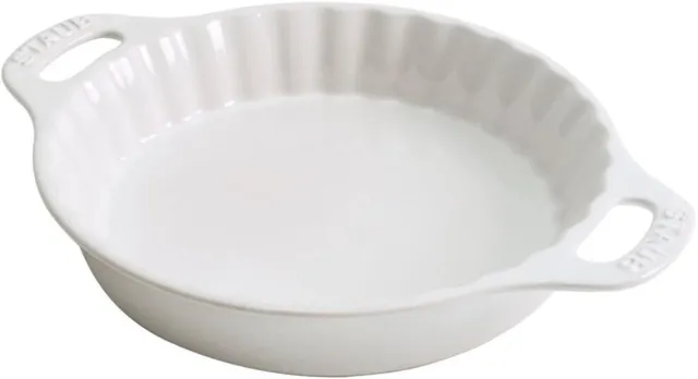 STAUB Ceramics Bakeware-Pie-Pans Dish, 9-inch, Kitchen Tools Bakeware White