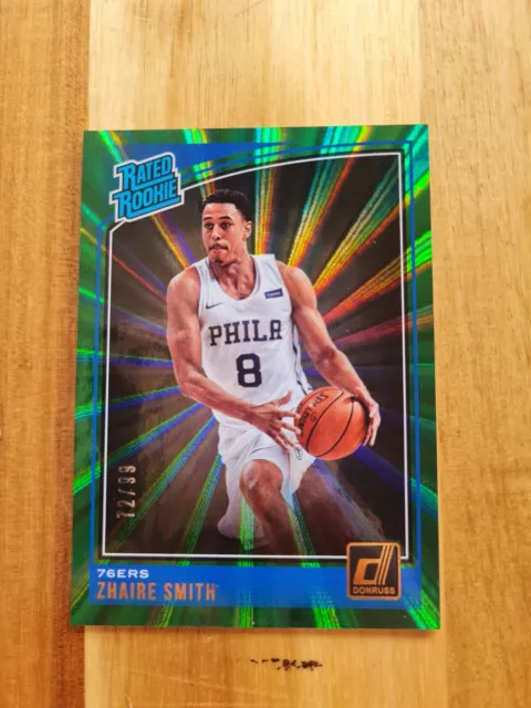 2018-19 PANINI DONRUSS Rated Rookies Holo Green Laser 72/99 Zhaire ...