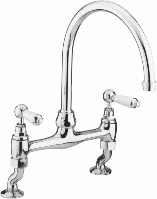 Bristan RS DSM C Renaissance Brücke Küchenspüle Mixer Wasserhahn mit drehbarem Auslauf,