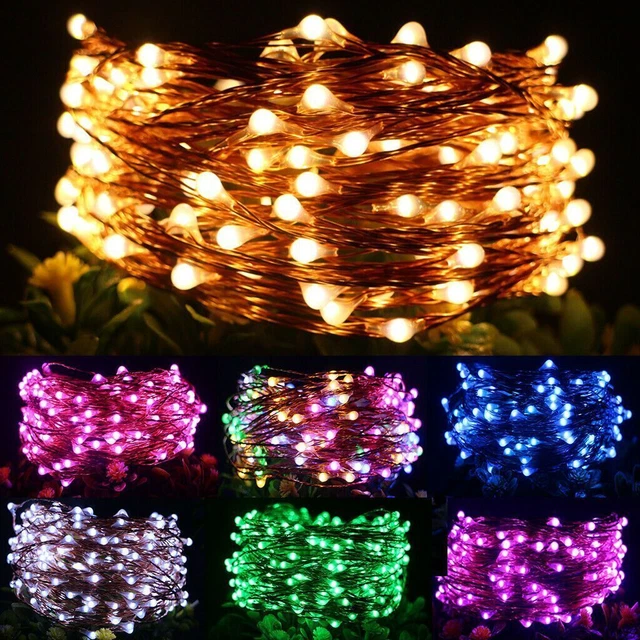USB Twinkle LED String Fairy Lights 5/10M 50/100LED Copper Wire Party Xmas Decor