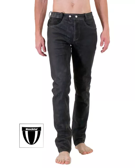 Bockle® Nubuk Leather Buttons Lederhose Lederjeans Echtleder Herren BOCKLEDER.DE