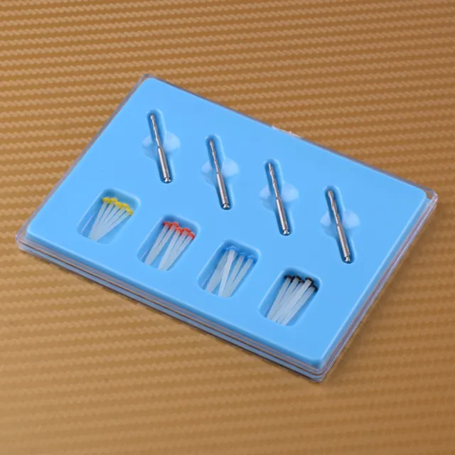 Dental Fiber Set Discolor 20 pcs Fiber Post + 4 Drills Quartz Screw Thread Color