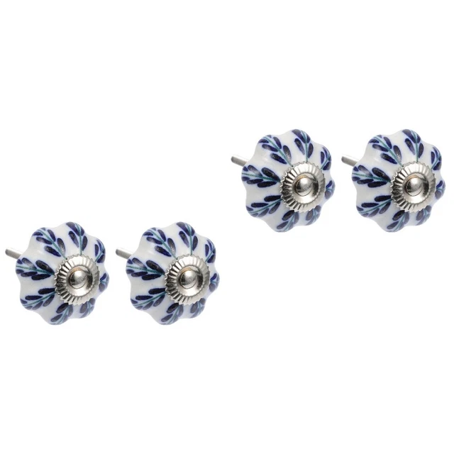 4 Pcs Cupboard Door Knobs Round Ceramic Handle Dresser Handles Cabinet Door