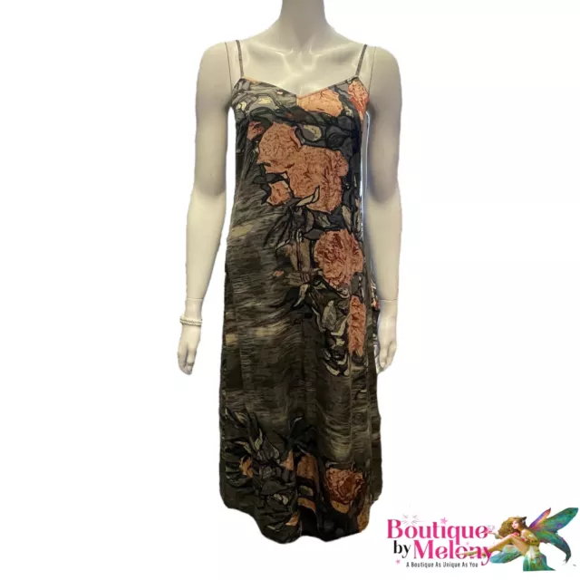 Tracy Reese 100% Silk Floral Slip Dress Multi Color Size Small