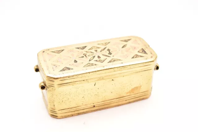 ATQ Philippines Maguindanao Solid Brass Bronze Betel Nut Lidded Box 5" Filipino 2