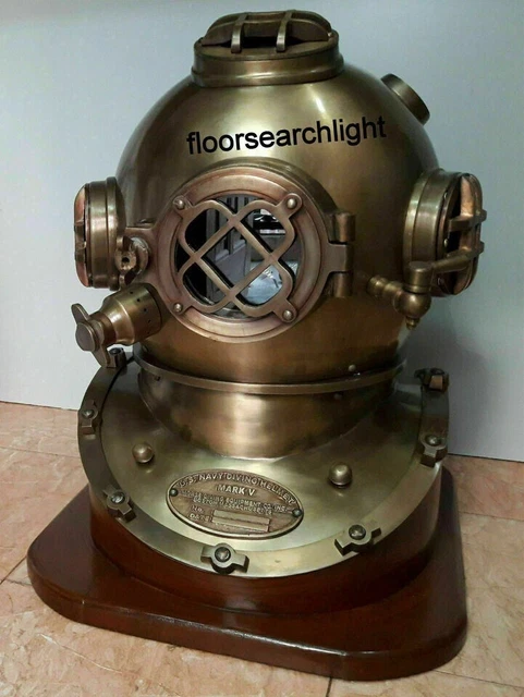 Casque De Plongée Vintage Boston - Décoration En Acier Et Laiton