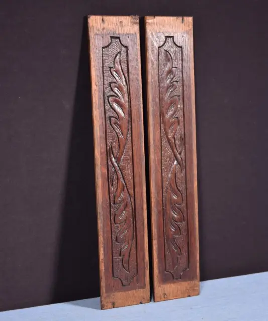 *French Antique Hand Carved Architectural Panels Solid Oak Wood Salvage 3