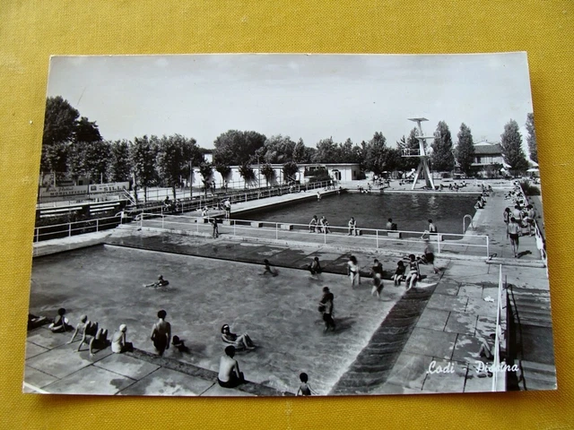 (FG.A27) LODI - LA PISCINA animata (1968, Targhetta SEGNALI CHE SALVANO LA VITA)