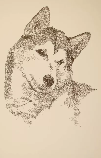Siberian Husky - Rainbow Bridge Personalized Kline dog art lithograph. #84
