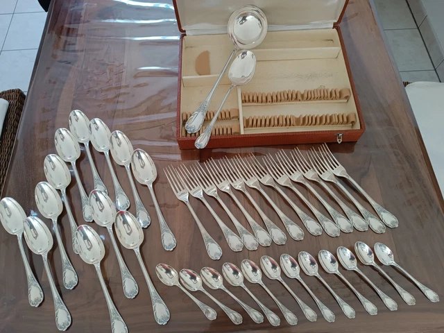 Ménagère, Service à Couverts en métal Argenté Poinçon Achill
