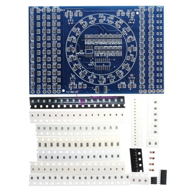 DIY SMD ROTATING LED SMD Components Soldering Practice Board Skill ...