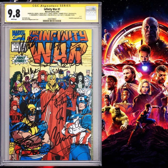 CGC 9.8 SS Infinity War #1 signed by 20 MCU stars Evans Holland Hemsworth Rudd