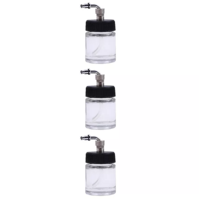 3pcs Airbrush Glass 22cc Bottles Pot Professional Paint Cup Model Refillable