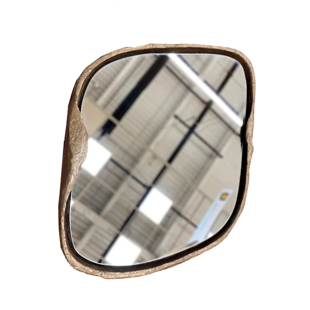 Handmade Mirror Carved Wood Organic Shape Natural Design Paris France