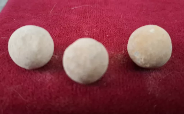 Vintage Set Of 5 Civil War Dug Confederate 69 Caliber Dropped Round Balls 3