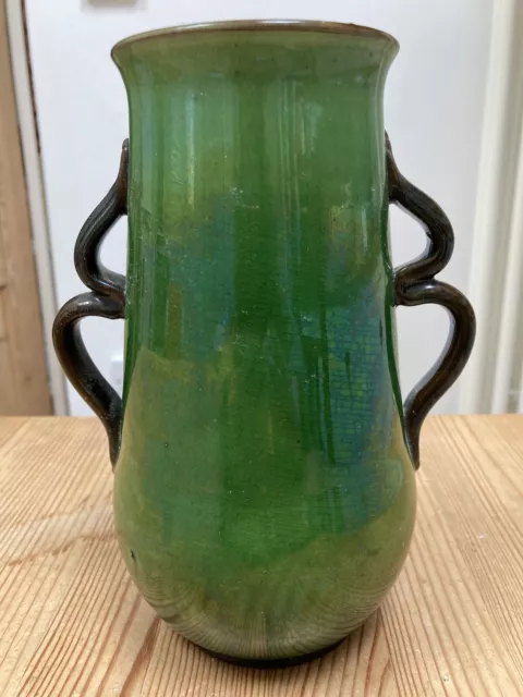 torquay watcombe green pottery vase