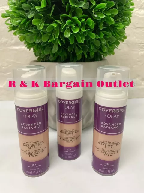 3 Covergirl + Olay Advanced Radiance Age Defying Foundation 105  Ivory Uncarded