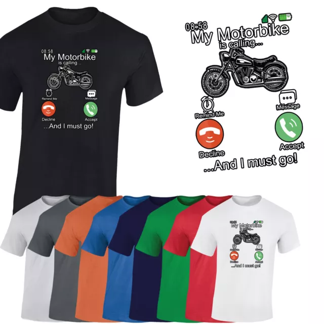 Biker Mens T-Shirt Motorbike Motorcycle Cafe Chopper Racer Bike Gift Top Tshirt