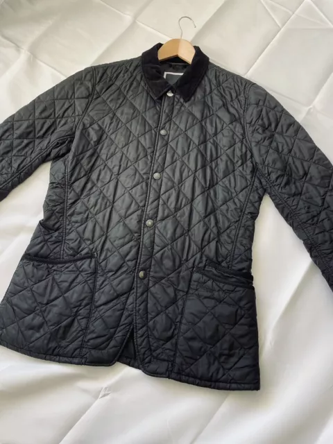 BARBOUR PANTONE 19 4005 TCX Chip Quilted Jacket. Black. Size M