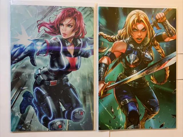 War Of The Realms #4 Marvel 2019 Max Lim Variant, Black Widow Battle LINES