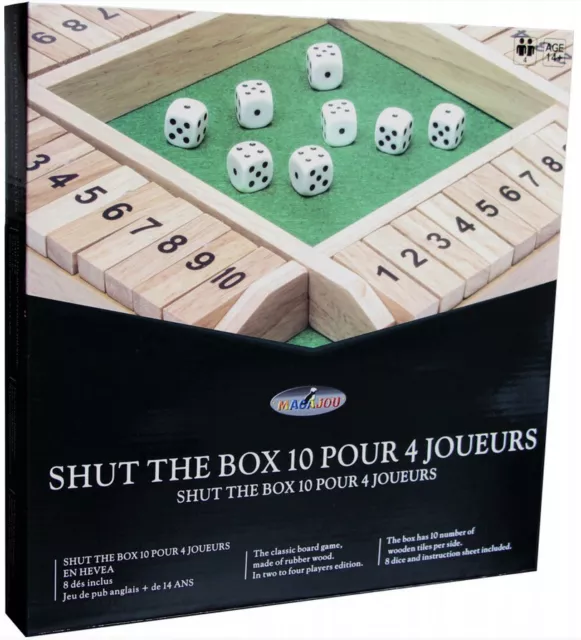 Jeux de société - Shut the Box 10 pour 4 joueurs