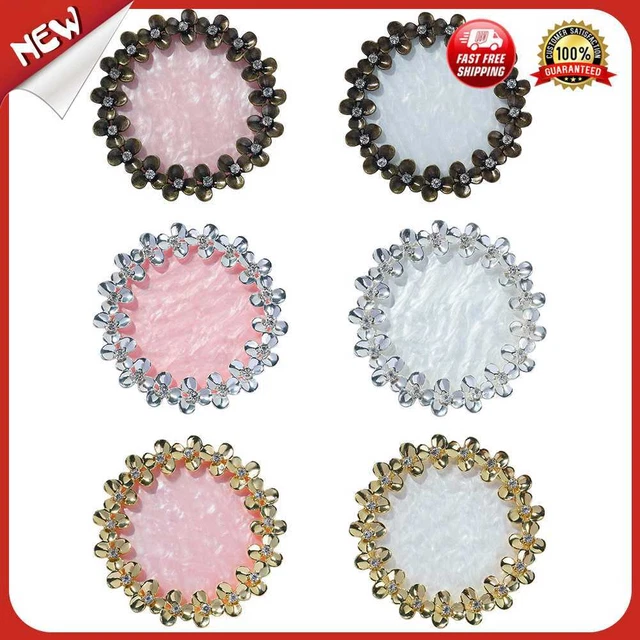 es Women False Nail Display Board Round Rhinestones Pearl Mixing Palette Holder