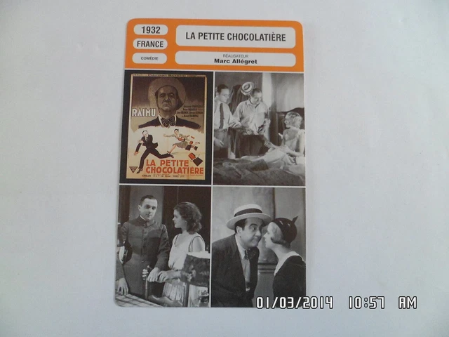 CARTE FICHE CINEMA 1932 LA PETITE CHOCOLATIERE Raimu Pierre Bertin J