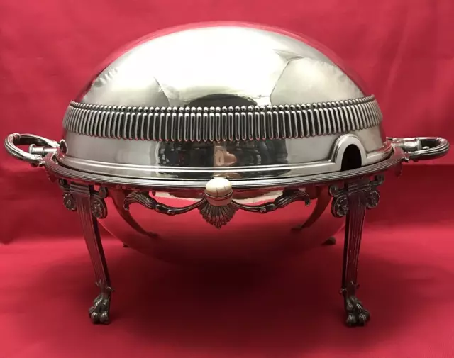 1899 Silverplated Victorian ROLL TOP SERVER Walker & Hall Sheffield England