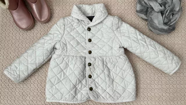 Polo Ralph Lauren Quilted Button Snap Jacket WHITE Sz 3T