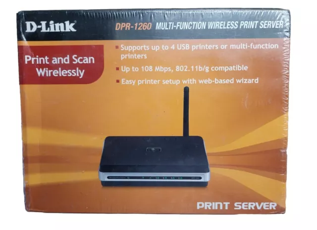 D-Link DPR-1260  Wireless 108Mbps Multi-Function Print Server, 4 USB 2.0 Ports