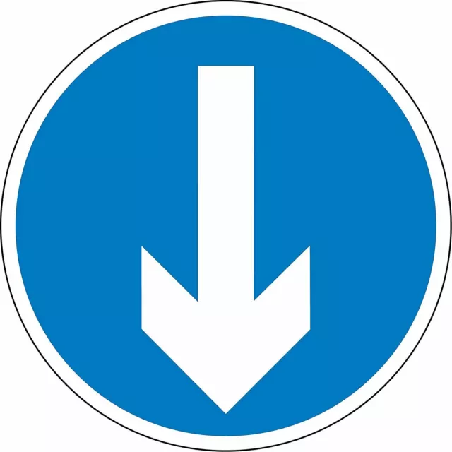 Road traffic directional safety sign