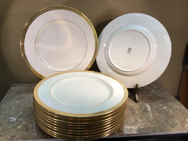 Lenox "Lowell" Dinner Plate(s) Ivory W/ Gold Encrusted Band, Gold Backstamp NEW