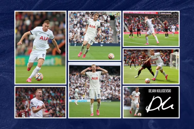 Dejan Kulusevski TOTTENHAM HOTSPUR Signed Pre-Print 12x8 Montage PHOTO Print