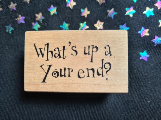 Handwerk Stempelblock Was ist los an deinem Ende? Phrasenwörter 5 x 3 cm Kartenherstellung