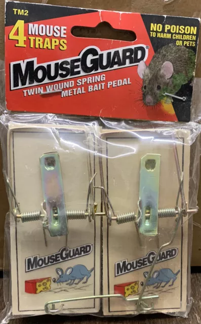 Mouse Guard Snap Traps 4 Pack Wood & Metal Rodent/Pest Control Supply No Poison