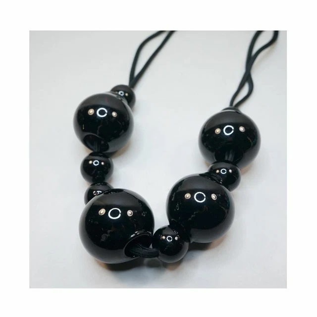 Collier Court Minimaliste Avec Perle De Verre Soufflé Violette - 41-45 Cm - Neuf Sans Emballage