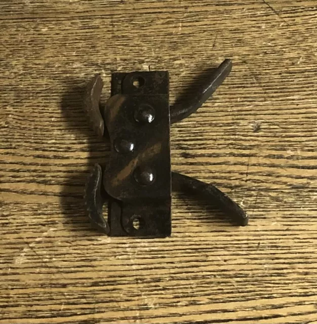 Antique Copper Plated Iron Railroad Car Sliding Window Sash Lock, c1890