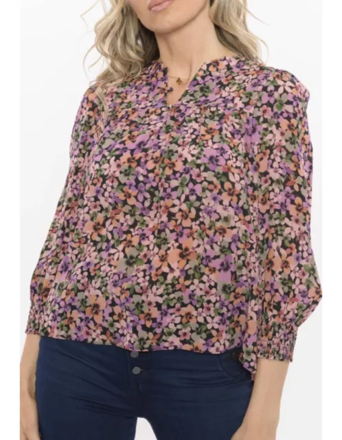 Shoshanna floral empire blouse nwts Smocked Puff sleeves 3 button spring top Nwt